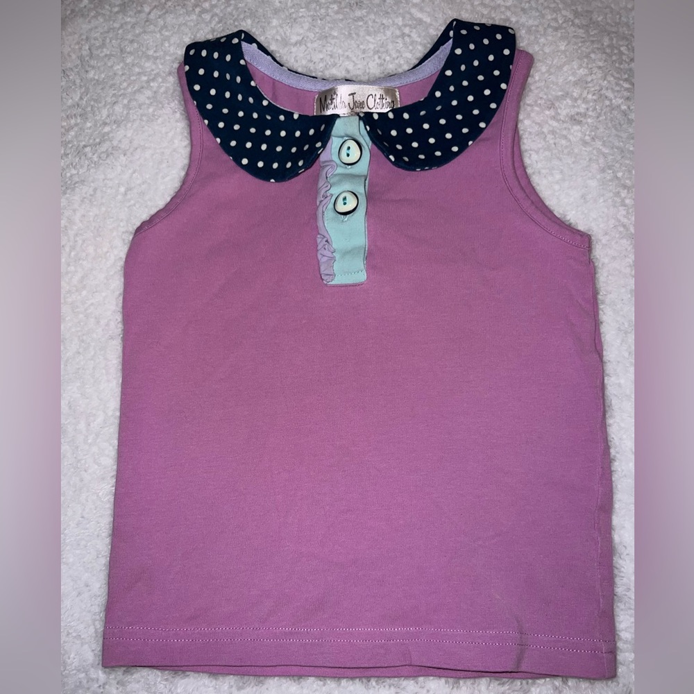 Matilda Jane Girls Toddler Purple and Navy Tank Top Size 4T